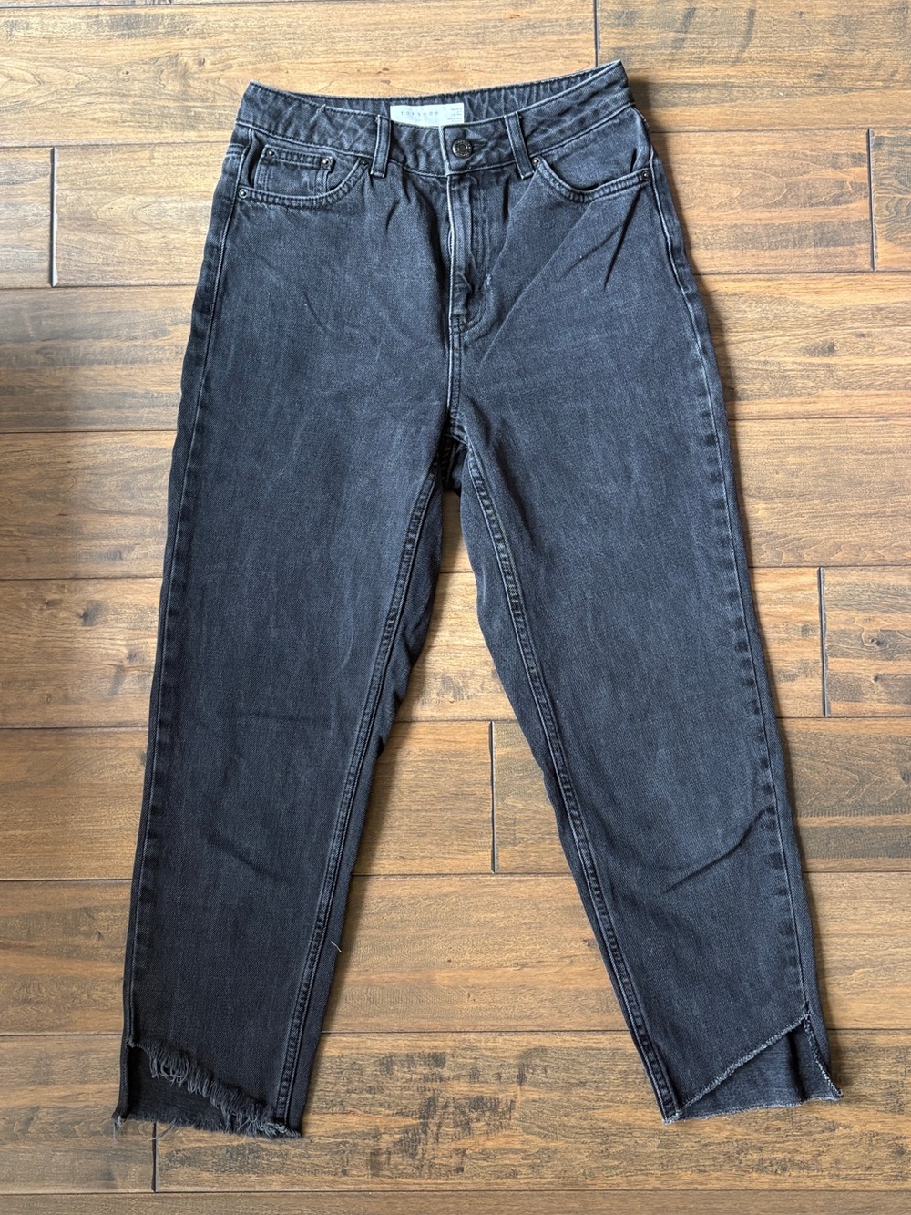 Topshop Washed Charcoal Denim Jeans